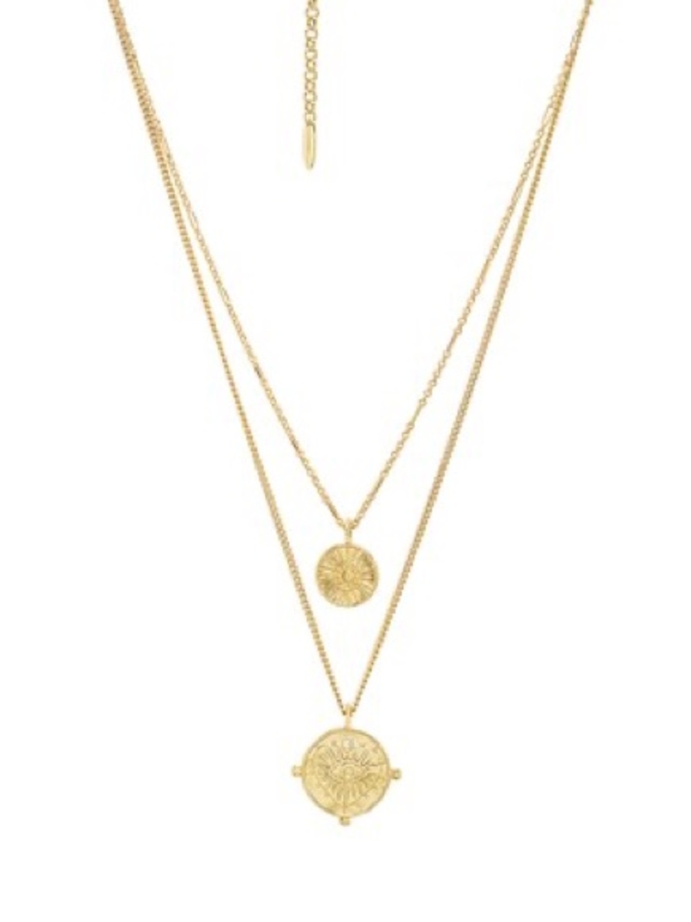 Luv Aj double-layered gold coin charm necklace EUC